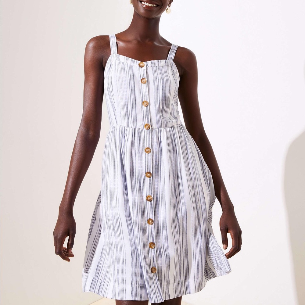 Loft button down striped dress